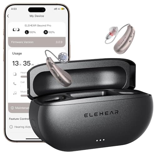ELEHEAR-Beyond Pro OTC Hearing Aids, Bluetooth Rechargeable, Premium Sound | 50dB Enhancement, VocClear 2.0 AI, 30% Clearer Speech, Bluetooth 5.3 App,