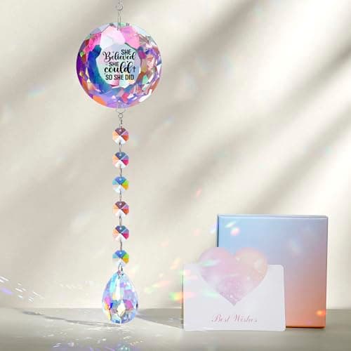 She Believed She Could So She Did - Crystal Sun Catcher Ornament, Suncatcher for Home Office Bedroom Living Room, Sun Catcher, Gifts for Women Friend