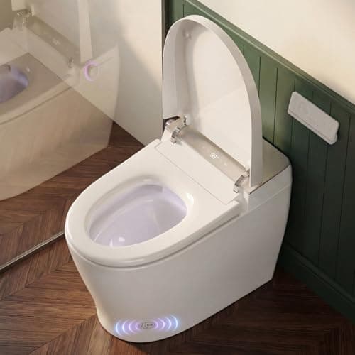 Smart Toilet with Bidet Built In, 5-Layer Safety Protection Tankless One Piece Toilet, Electric Bidet Toilet with Auto Flush, Foot Sensor Flush,