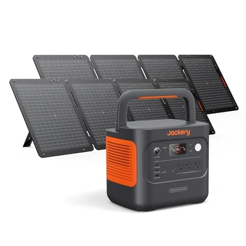 Jackery Explorer 2000 v2 Power Station and 2 * 100W Solar Panels, 2042Wh LiFePO4 Home Backup Battery, 2200W Solar Generator, USB-C PD 100W Fast