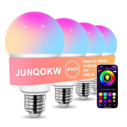 Smart Light Bulbs for Bedroom, Bluetooth Light Bulbs with App Control,RGB+Daylight (5000K) LED Color Changing Bulbs, Dimmable Music Sync,A19 E26/E27