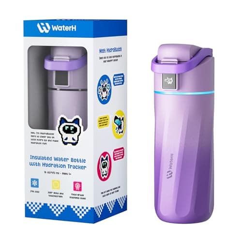 WATERH BOOST Kids Smart Water Bottle with Reminder & Tracker, 16oz | BPA-Free, Vacuum Insulated Stainless Steel, 24H Cold & 12H Hot, DIY Fridge