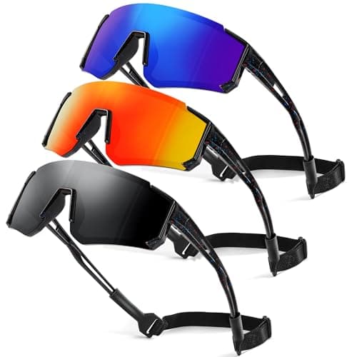 3 Pack Kids Polarized Sunglasses - Youth Baseball Sunglasses for Boys Girls Age 3-12 Sports UV Protection Goggles