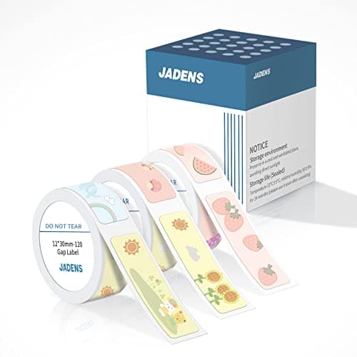 Label Maker Gap Tape 3 Rolls, Adapted Cable Label Print Paper Standard Laminated Office Labeling Tape Replacement, Oil Proof Waterproof