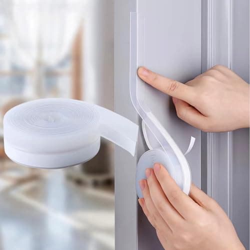 Upgraded 32.8FT Silicone Weather Stripping Door Seal, No Residue Glass Shower Door Seal Strip Under Door Draft Stopper Silicone Sealing Tape for Doors
