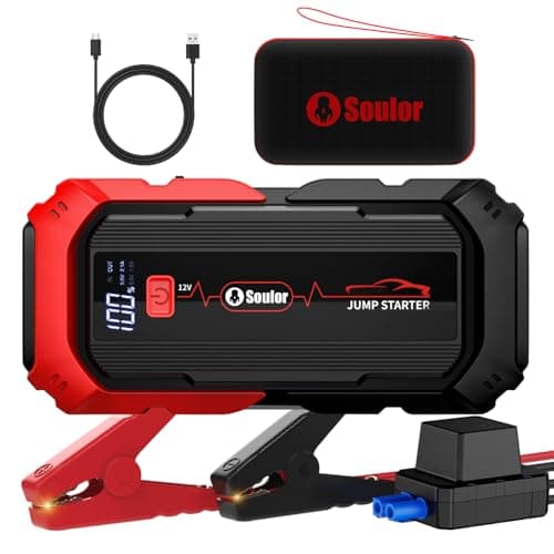 Jump Starter Battery Jumper Starter Portable Car Battery Jump Starter for Up tp All Gas & 12L Diesel, 12V 6000A Portable Jump Box with 3 Modes