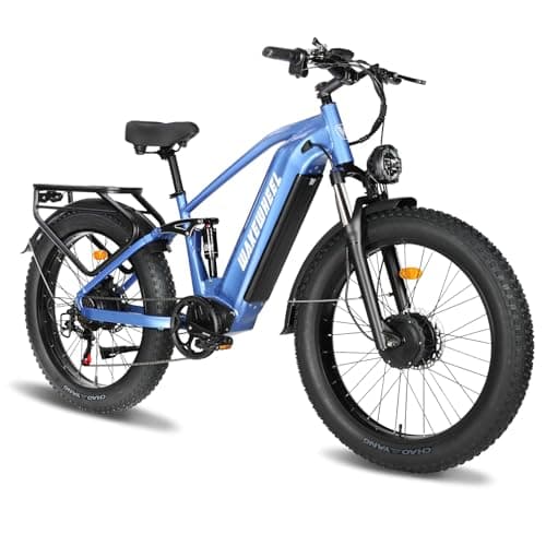 8000W Peak Dual Motor Electric Bike for Adults, 60V 32Ah 45MiIePH 110 Mile Range, 26"/24" Fat Tire Full Suspension Hydraulic Brakes, Off-Road Dirt