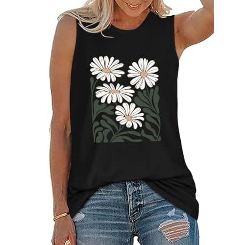 Womens Tank Tops Summer T Shirts Sleeveless Casual Loose Tunic Blouses 2026