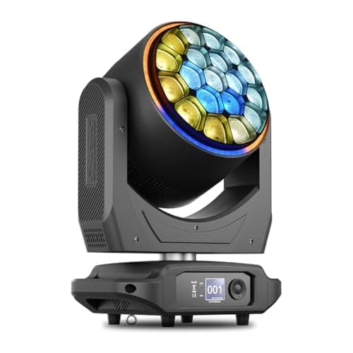 SHEHDS 19x40W LED Moving Head Light, RGBW LED Stage Light | RGB Ring Effects, with Zoom, Beam Effect, 360° Rotation, for Outdoor Concert Performance,