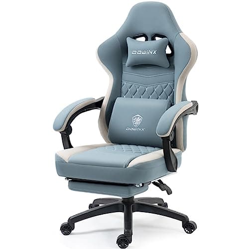 Dowinx Gaming Chair Breathable Fabric Game Chair with Gel Pad and Storage Bag, Comfortable Gamer Chair with Pocket Spring Cushion, Ergonomic Computer