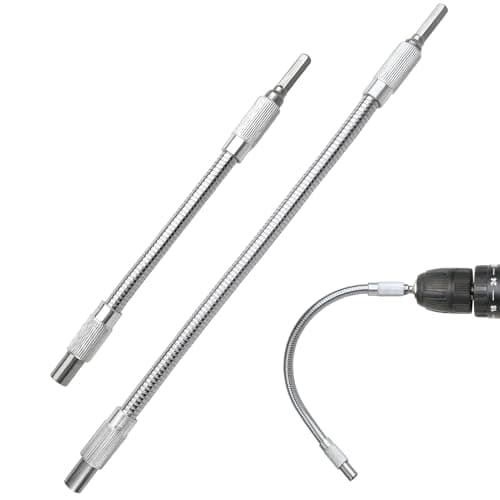 Egaageoi 7.9" & 11.8" Flexible Drill Bit Extension Set, 360° Bendability | 1/4" Hex Shank Bendable Drill Bit Extension for DIY, Tight Corners,