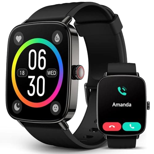SOUYIE AI Voice-Controlled Smart Watches with 1.85" Screen - IP68 Waterproof, 24/7 Heart Rate Monitoring, Stress/Sleep/SpO2 Tracker, 100+ Sports