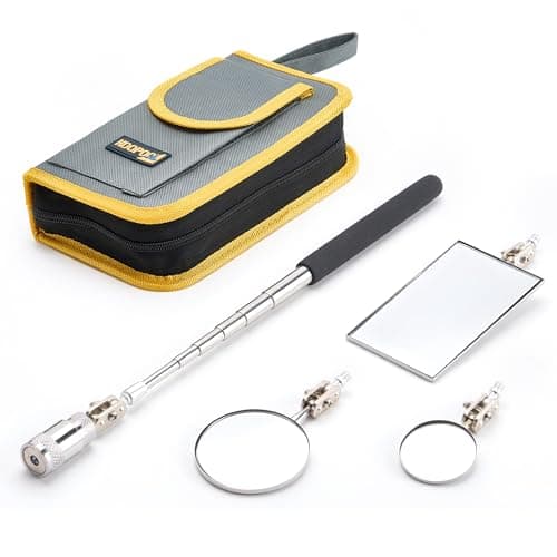 4 Pieces Telescoping Inspection Mirror Telescoping LED Lighted Flexible Inspection Mirror Mirror Inspection Tool for Checking Observing Vehicle Small