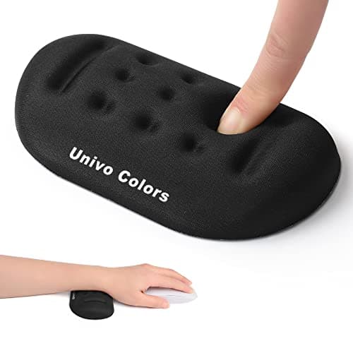 Black Superfine Memory Foam Wrist Rest Soft Gel Ergonomic Mouse Pad Wrist Support for Mouse, Gaming, Computer, Laptop, Office