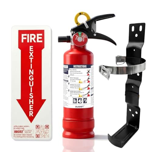 Ougist ABC Fire Extinguisher for Home, FF1KG, 2.5lb with Wall Mount Kit | Dry Chemical Agent for Small Household, Kitchen and Garage Fires with