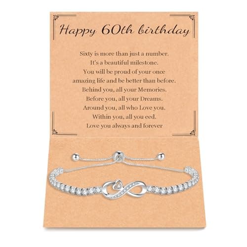 Birthday Gifts for Women, Infinity Love Heart Bracelets for 10th 13th 16th 18th 30th 40th 50th 60th 78th Birthday Gifts for Her Sister Mom Grandma