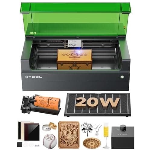xTool S1 20W Laser Cutter and Laser Engraver for Tumblers, 23.93" x 15.16" Bed Size, 600mm/s Speed, Laser Engraving Machine, Laser Engraver for Wood