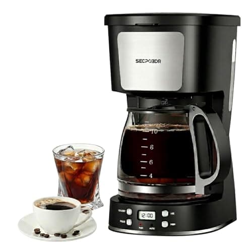 12 Cup Programmable Drip Coffee Maker, Auto Brew Coffee Machine | Keep Warm Plate,Removable Filter Basket,Auto Shutoff,LCD Display,Easy-to-Clean for