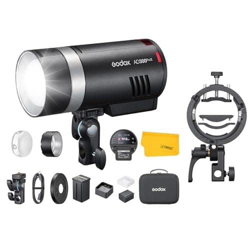 GODOX AD300Pro II AD300 Pro II Outdoor Flash Strobe, 2.4G 300Ws TTL HSS 1/8000s Portable Flash Monolight, 350 Full Power Flashes, with Godox S3