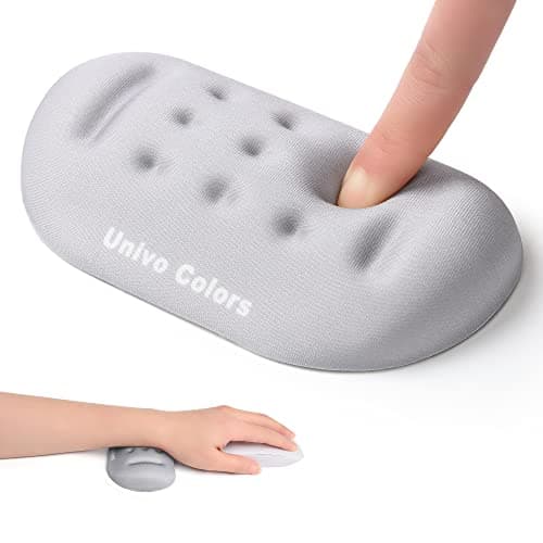 UnivoColors Gray Superfine Memory Foam Wrist Rest Soft Gel Ergonomic Mouse Pad Wrist Support for Mouse, Gaming, Computer, Laptop, Office