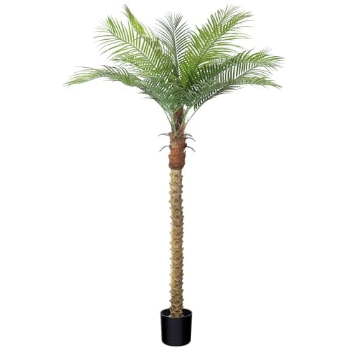 Artificial Phoenix Palm Tree 6ft Tall – Fake Large Tropical Tree with 12 Adjustable Leaves, Outdoor Indoor Faux Sago Palm Plant for Living Room