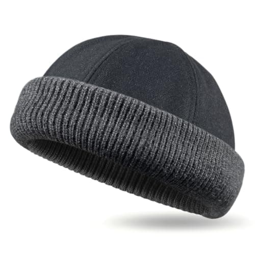Docker Beanie for Men & Women, Soft Wool Blend Knit Watch Cap, Warm Cuffed Fisherman Hat for Casual Wear