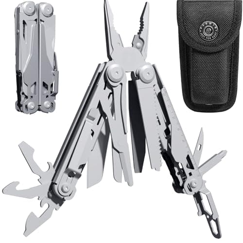 PERWIN Multitool Stainless Steel Multi-Tool Pliers 22-in-1 with Safety Locking, Pocket Knife, Bottle Opener, EDC Equipment With Pocket Clip for