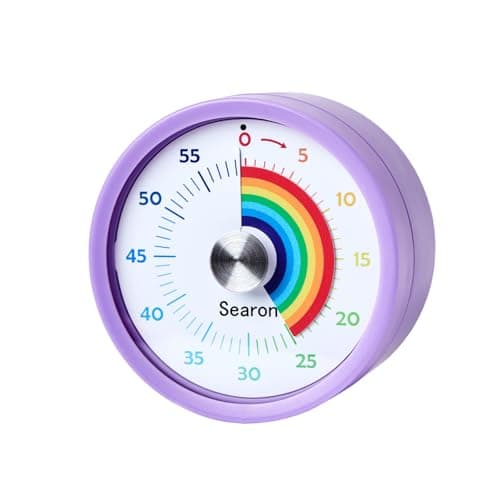 Searon Kitchen Timers for Cooking, Magnetic Visual Timer for Kids Teachers Classroom School ADHD Autism Oven or Adult with Special Needs (Purple)