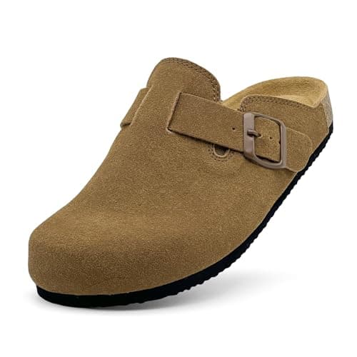 Kids Suede Clogs Boys Girls Sandals Cork Footbed Toddler Slip-on Slippers Indoor Outdoor Cute Sandals Classic Adjustable Buckle