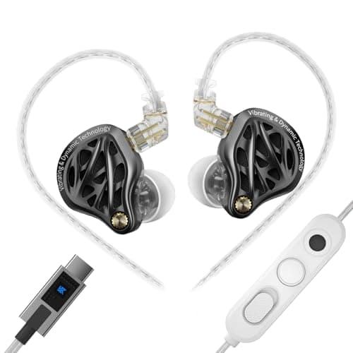 KZ Vibe X in Ear Monitor, HiFi IEM Earbuds | 2DD with Haptic Bass Vibrations, Sound Isolating, Wired Earbuds with Mic for Musician, Stage Monitoring &