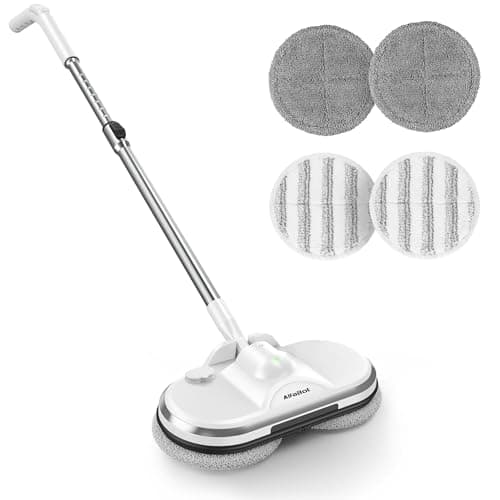 Cordless Electric Mop, WS24 Cordless Spin Mop for Floor Cleaning, Lightweight & Rechargeable Floor Cleaner with Water Sprayer and LED Headlight for