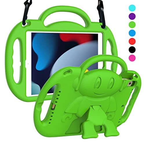 SUPLIK Kids Case for iPad 9th/8th/7th Generation (10.2 inch, 2021/2020/2019), iPad 10.2" Kidproof Case with Shoulder Strap Handle Stand for Apple iPad