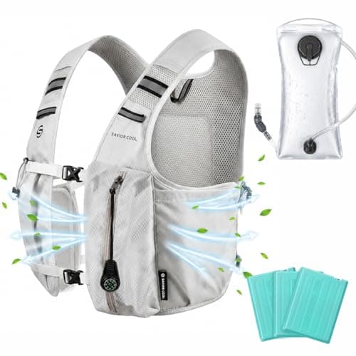 Cooling Hydration Vest with 2L BPA-Free Water Bladder, Running Vest with 3 Removable Cooling Packs, Lightweight Outdoor Pack for Hot Weather, Hiking,