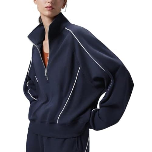baleaf Women's Yoga Loose Fit Half-Zip Pullover Hoodie