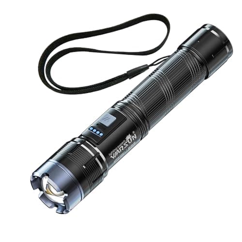WARSUN Rechargebale Flashlight High Lumens 1000LM, Zoomable Flashlight with 6 Modes & COB Side Light – for Camping, Emergencies, and Outdoor