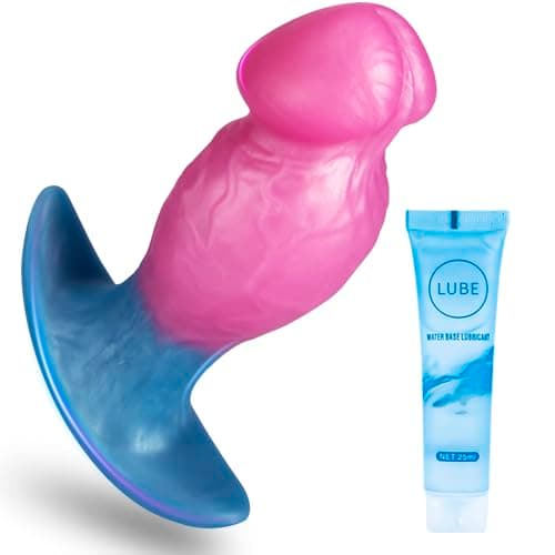 5.8in Wearable Butt Plug for Women Men, Soft Silicone Anal Plug, Knot Thick Anal Dildo with Suction Cup, Anal Sex Toys for Adults, Long-Term Wear