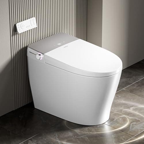 Smart Toilet with Bidet Built In, One Piece Tankless Toilet with 5-Layer Safety Protection, Auto Flush, Foot Sensor Flush, Heated Seat, Warm Water