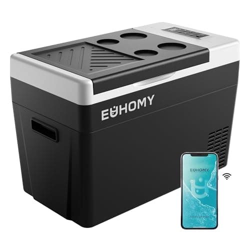 EUHOMY 12 Volt Refrigerator, 31QT(29L) Compressor Electric Cooler APP Control, Car Fridge -4℉~68℉, Portable Refrigerator 12/24V DC 100-240V AC,