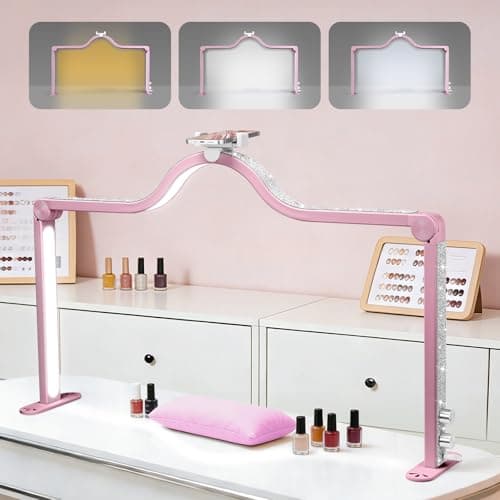Arch Half Moon Light - Nail Lamp for Desk Foldable Nail Tech Light | Professional 34 inch 420 LED Beads Adjustable Brightness 3 Color Temperature for