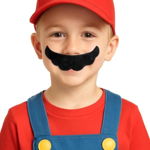 Self Adhesive Fake Mustache, Novelty, Black Fake Mustache for Adults, Costume Accessory for Halloween