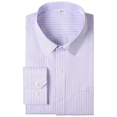 Men's Dress Shirts Long Sleeve Button Down Striped Shirt for Men Regular Fit Wrinkle Resistant Shirts