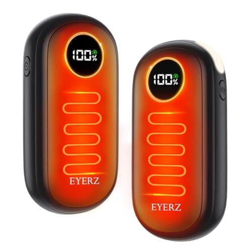 Rechargeable Hand Warmers, Dual-Sided Electric Hand Warmers with LED Display & Flashlight, 4 Levels Fast Heat, Portable Handwarmers for Christmas,
