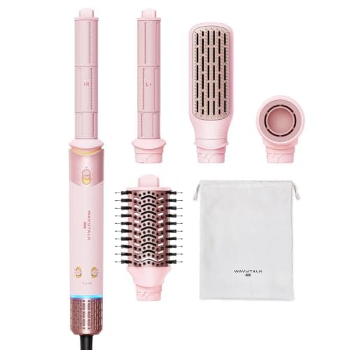 Wavytalk Airshape Pro Signature Air Styler Set for Quick Styling | 4-in-1 Hair Dryer & Multi-Styler with Auto-Wrap Curlers, Paddle & Volumizing Brush,