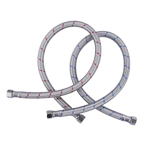 Faucet Supply Lines,20 Inch Length Faucet Hose Connector 3/8" to 3/8" Female Compression Thread Stainless Steel Braided Bathroom Kitchen Faucet