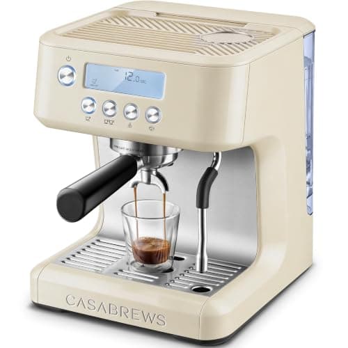 CASABREWS Ultra Espresso Machine, Barista Espresso Coffee Maker for Home | LCD Display, Custom Brew Temp, Latte & Cappuccino Machine, 20-Bar Italian