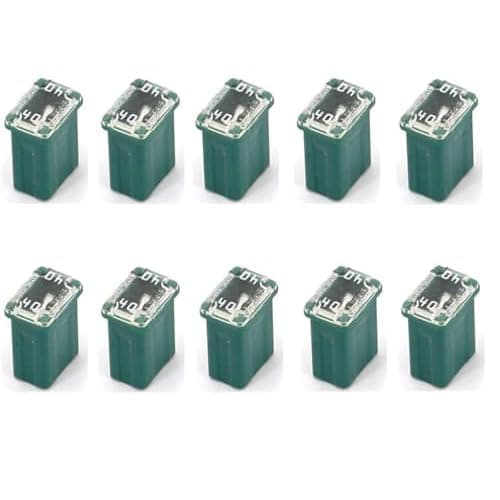 10Pcs 40 Amp Car Micro Cartridge Fuses, Micro Female Fuse, Slow Blow FMM Mcase Type Fuses, Automotive Low Profile Mini Jcase Fuse for Cars, Trucks and