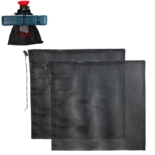 Goldlife Pond Fountain Aerator Accessories - 2 Pack Pond Pump Filter Bag, 18.1"x 17.3" Large Fountain Aerator Barrier Net Bag, Black Nylon Mesh Bags