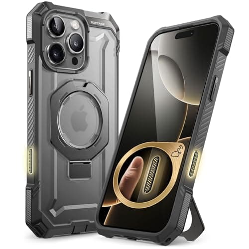 SUPCASE for iPhone 16 Pro Max Case with Camera Control Button, Gray | Built-in Stand, Compatible with MagSafe, Anti-Slip Grip, Military-Grade