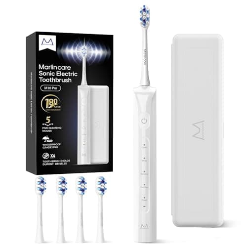 Electric Toothbrush for Adults, 180 Days Battery Life Rechargeable Sonic Toothbrush with 4 Brush Heads Smart Timer, 55000VPM for Deep Cleaning &