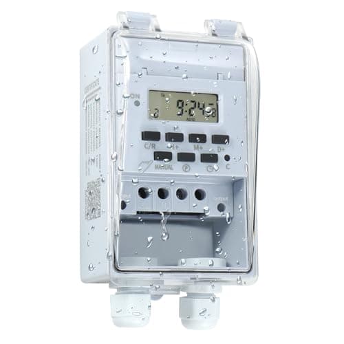 Goldlife Waterproof Programmable Timer Switch for Outdoor Indoor, Heavy Duty KG316T-F Digital Program Timer Controller 20 ON/Off Cycle 7-Day and
